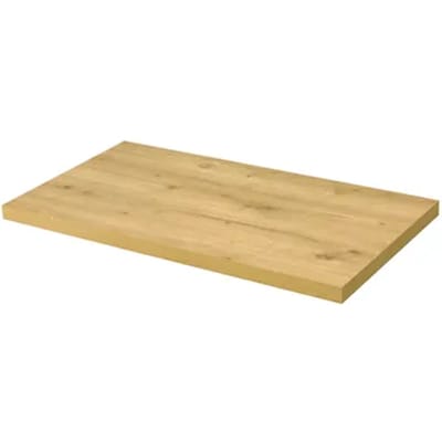 Aquazuro Wastafelblad Napoli - Houtcomposiet - Melamine - Scandinavische Eik - 90x48cm