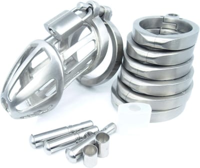 BON4ML Large Male Stainless Steel Chastity Cage Grote Roestvrij Stalen Kuisheidskooi
