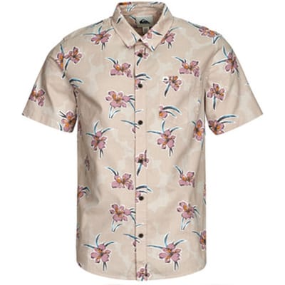Quiksilver Apero Classic Overhemd Met Korte Mouwen Beige M Man