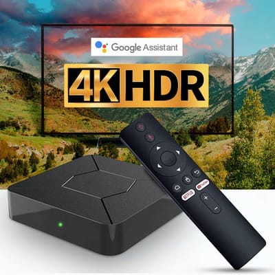 LotaHome - Chromecast - Chromecast Streaming Box - 4K Ultra HD - 1080 HD - Inclusief Wifi en Bluetooth - Inclusief Google Assistant en Netflix - TV Box - Streaming Box - Haarfijn Beeld - Media Streamer - Mediaplayer - Met Draadloze Adapter