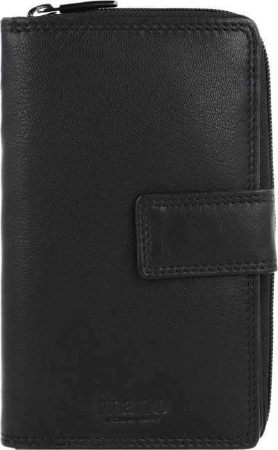 mano Donna Giulia Leren Portemonnee 10,5 cm - Dames - Staand formaat - schwarz