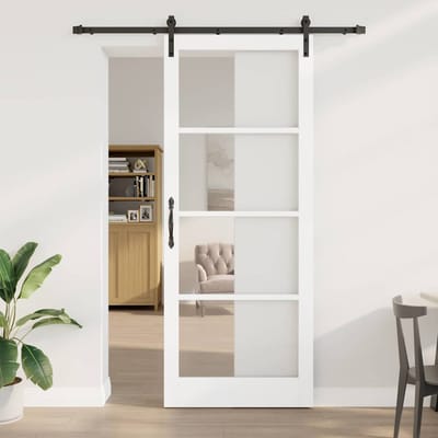 vidaXL - Schuifdeur - ORKDAL - Wit - en - Zwart - 93 - x - 232 - cm