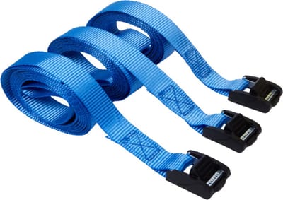 Luxe Spanbanden - 3 Stuks - Silicone Bedekte Gespen - 100kg Maximale Belasting - Snelle Ontgrendelingssysteem - Blauw