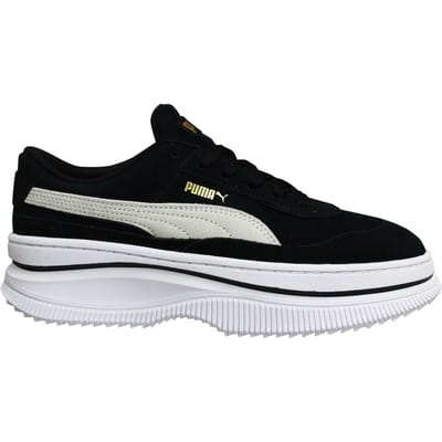 Puma Deva Suede Leather Zwart Wit Lace Up Damestrainers 372423 03