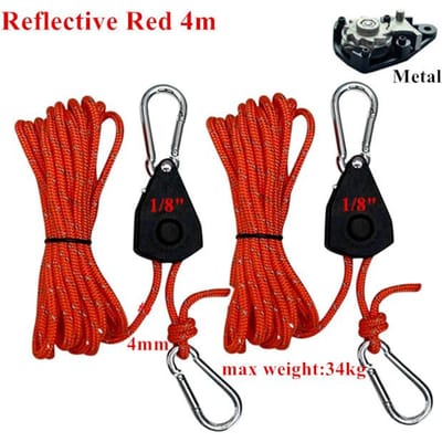 2 stuks Zware Verstelbare Touwhanger Katrollen Ratels Kajak en Kano Boot Boeg Achtersteven Touwvergrendeling Spanband 4m Metal