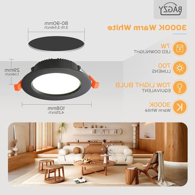 7x LED Inbouwspot 220V 7W IP44 Extra Plat 6000K Wit LED Inbouwverlichting Ro