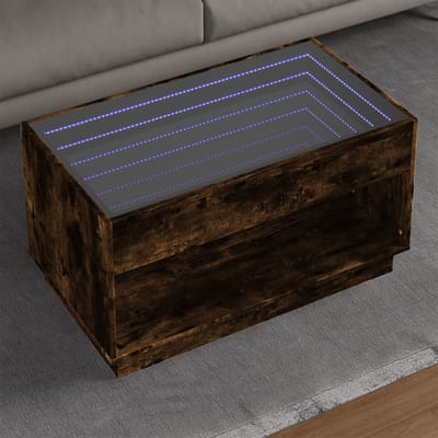 vidaXL - Salontafel - met - Infinity - LED - 90x50x50 - cm - gerookt - eikenkleurig