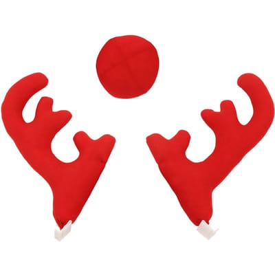 Auto Rendier Geweien 2 Geweien 1 Neus Zacht Comfortabel Rood Auto Rendier Geweien Decoratie Kit voor red