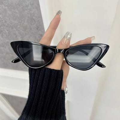 Lunettes de soleil œil de chat rétro décontractées, monture carrée vintage petite, lunettes de mode unisexes pour femmes hommes Other