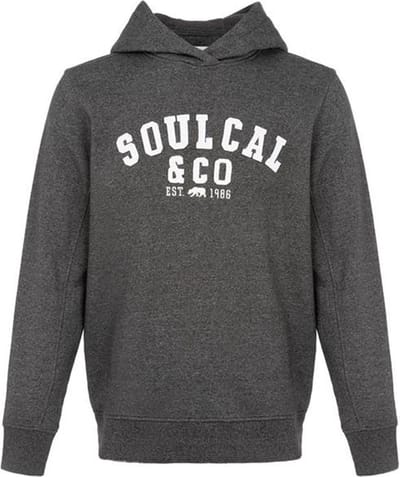 SoulCal - Sweater met Capuchon - Hoodie - groot logo - Donker grijs - S
