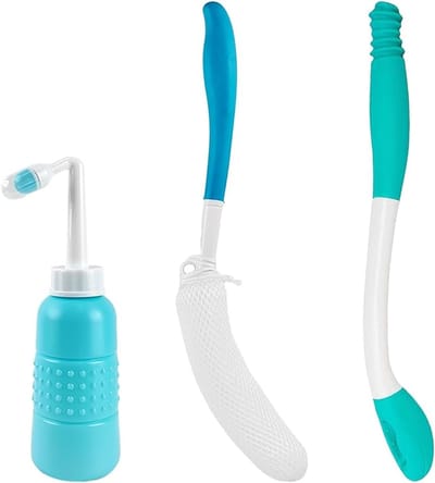 Toilethulpset voor Afvegen en Spoelen - Silica Billenwisser met Lange Reikwijdte