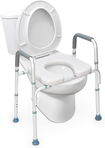 Toiletbrilverhoger - Verhoogd Toilet - Veilig Zelfstandig - Met Armleuningen - Verstelbaar - Wit