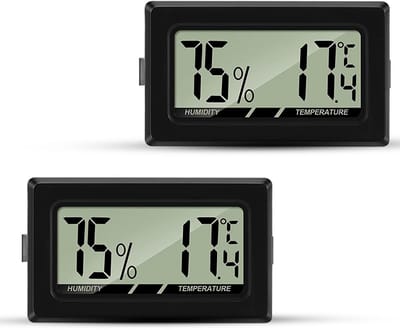 Vesfy Mini Thermometer met Hygrometer en Dubbelzijdig tape - Incl batterijen - Hygrometer binnen - Thermometer binnen digitaal