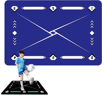 Voetbal Trainingsmat - Voetenwerk Mat - Balcontrole Verbeteren - Antislip Stille Uitrusting - 90x60cm - Zwart
