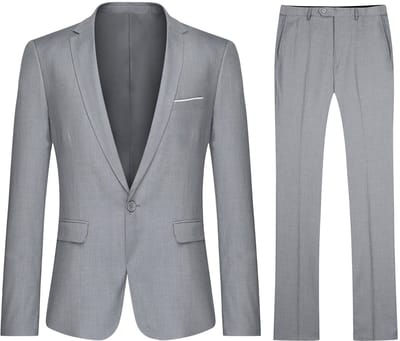ALLTHEMEN Heren 2-Piece Suit - Moderne Casual Jacket voor Zaken - M