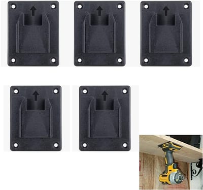 Dailygoods - Tool Houder Dock Mount - Gereedschap Houder - Wandmontage - Zwart - Opslag Organisatie - Geschikt voor Dewalt en Milwaukee