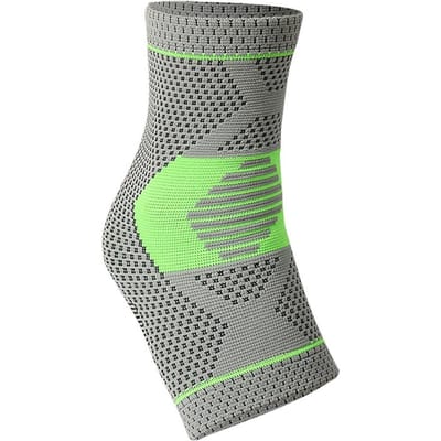 1 Stuk Enkelbrace voor Voetondersteuning Enkel Compressiekous voor Hiel Pijnverlichting Enkel - Elastische Gebreide Sokken voor Mannen Vrouwen L gray