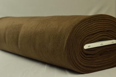 Fleece stof - Bruin - 10 meter