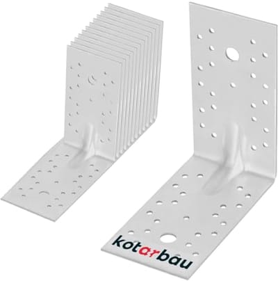 Hoekverbinders Set van 12 - 150x150x80 mm - Zware Lasten - Thermisch Verzinkt Staal - 90 Graden - Hoekprofiel
