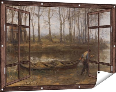 Gards Tuinposter Doorkijk De Zandschipper - Jozef Israëls - 120x80 cm - Tuindoek - Tuindecoratie - Wanddecoratie buiten - Tuinschilderij