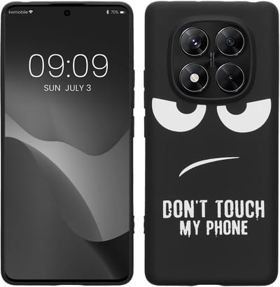 kwmobile telefoonhoesje geschikt voor Xiaomi Redmi Note 14 Pro 4G - Hoesje voor smartphone in wit / zwart - Backcover van TPU - Don't Touch My Phone design