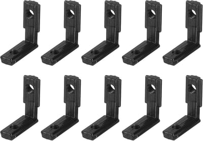 Verbindingshoek Aluminium Profiel - L-vorm Steun - Constructie Bouwen - Geïntegreerd Ontwerp - 25mm x 9mm - Zwart