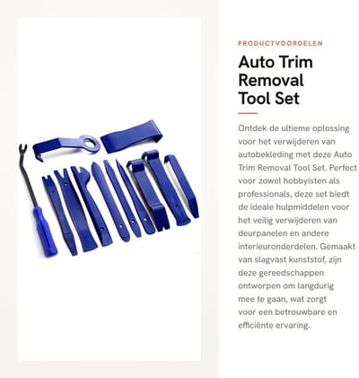 Dailygoods- Trimverwijdertool Set - Slagvast Kunststof - Auto Gereedschap - Bevestigingsklem Verwijderaar - Deurpaneel Verwijderaar - Krasbestendig - Ergonomisch Ontwerp - Autogereedschap