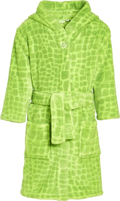 Playshoes - Fleece badjas voor jongens - Dino - Groen - maat 110-116cm