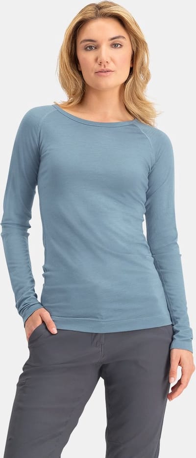 NOMAD® Pure Merino Longsleeve Dames | Lichtblauw | M | Lange Mouw Thermoshirt | 100% Merinowol
