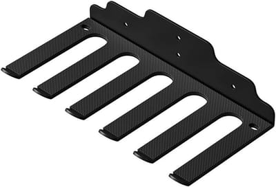 Halterbeugel Muurrek - Gym Organizer - Fitnessapparatuur Opbergen - Veelzijdige Haken - 31 x 17 x 7 cm - Zwart