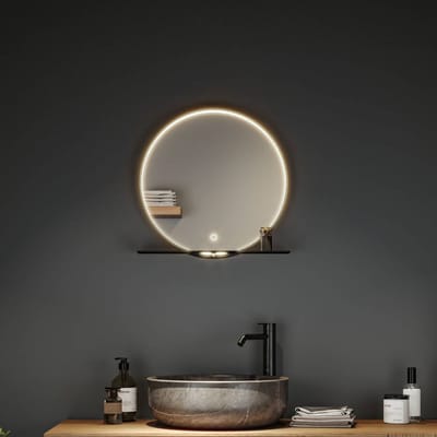 LED-verlichte spiegel Miro IP44 Tunable White 160lm 230V 10,5W Spiegel, Zwart mat