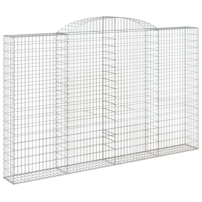 vidaXL - Schanskorf - gewelfd - 300x30x180/200 - cm - gegalvaniseerd - ijzer