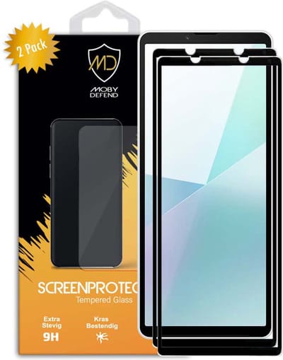2-Pack MobyDefend Screenprotectors - Geschikt voor Sony Xperia 10 VI - Screensaver Met Zwarte Randen - Gehard Glas