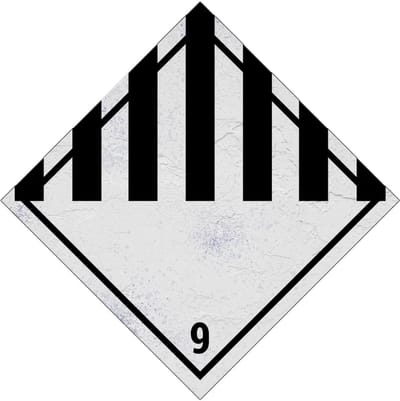 ADR klasse 9 diverse gevaarlijke stoffen bord | Sign Again materiaal | 10 x 10 cm