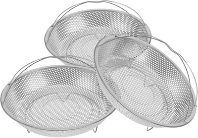 Stoommand RVS - Keukenaccessoire - Groenten Stomen - Met Handgreep - 22.5 cm - Zilver