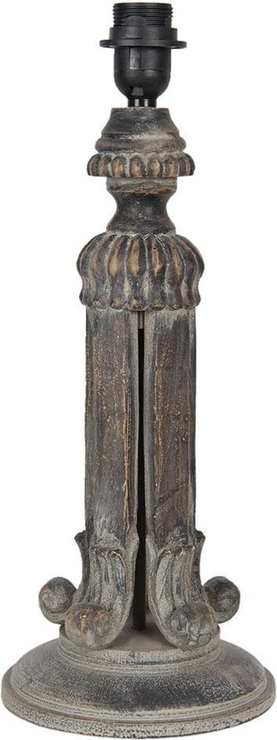 Clayre & Eef Lampenvoet Ø 18x46 cm Grijs Hout Rond Lampvoet Tafellamp