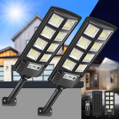 Krachtige Led Zonnecellamp Buiten met Bewegingssensor en Afstandsbediening - IP66 Waterdicht
