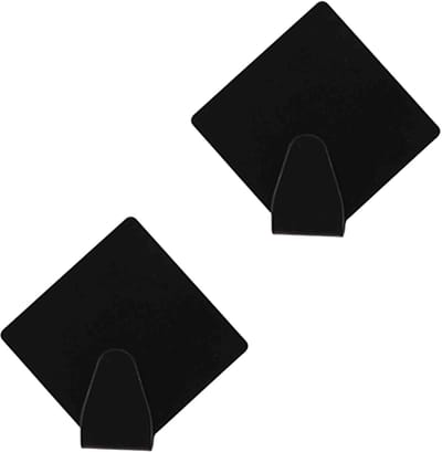 Excellent houseware - Zelfklevende ophang haakjes - zwart - 8x stuks - rvs - handdoeken - theedoeken