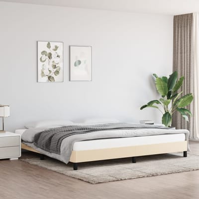 vidaXL - Bedframe - zonder - matras - stof - crèmekleurig - 200x200 - cm