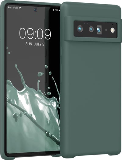 kwmobile telefoonhoesje geschikt voor Google Pixel 6 Pro - Hoesje met siliconen coating - Smartphone case in blauwgroen