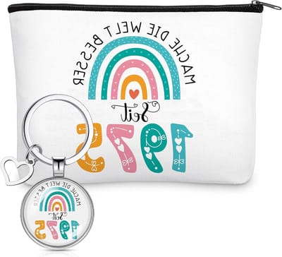 Verjaardagscadeaus voor Vrouwen - Kleurrijke Cosmetica Tas met Sleutelhanger voor Vriendschap, Moederdag en Makeup voor Vriendin, Moeder of Zus