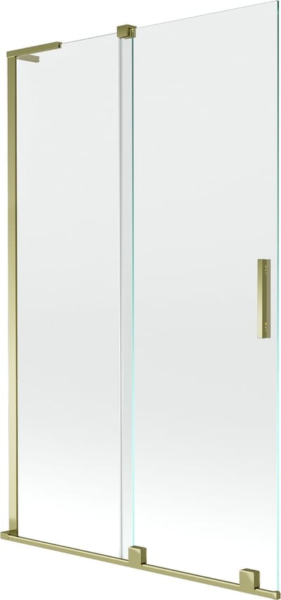 Mexen Velar L badwand scherm 2-delige schuifbare 110 x 150 , transparant, goud - 896-110-003-01-50