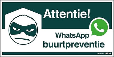 Pickup bord panneau 30x15 cm - WhatsApp Buurtpreventie