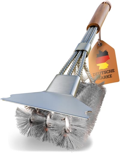 Dailygoods- Grillborstel Duurzaam - Grill Reiniger - Roestvrij Staal - Ergonomisch Handvat - Efficiënt Schoonmaken - Voor Grill en Oven - Grillreiniger