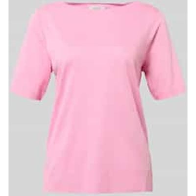 Regular fit T-shirt van mix van katoen en lyocell