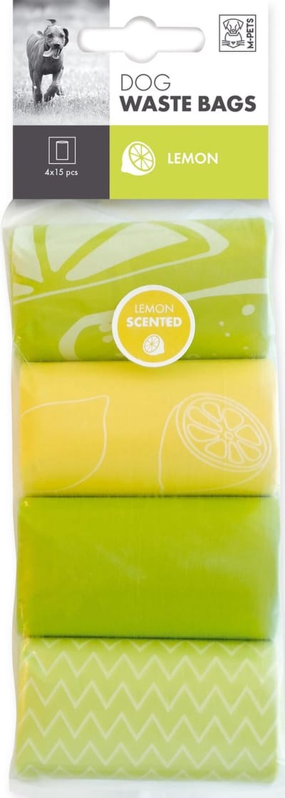 M-Pets dog waste bags lemon - 4 x 15 stuks