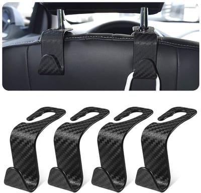 Auto Hoofdsteun Haak, 4 stks Auto Hoofdsteun Stoelhaak Verborgen Auto Achterbank Hanger Opslag Haken, voor Opknoping Handtassen, Portefeuilles Boodschappentassen Doek Kind Speelgoed Houder Fit