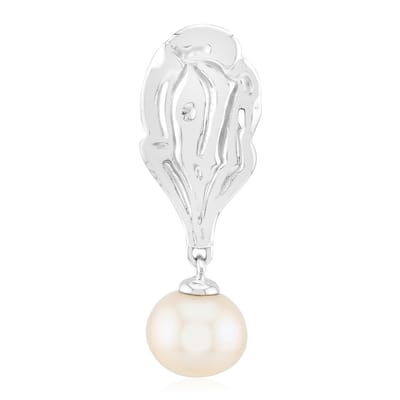 Cavill - Zilveren Hanger - 925 Sterling Zilver Gerhodineerd - Witte Zoetwater Kweekparel 9 mm - Elegante Dames Sieraden - Tijdloze Parelhanger
