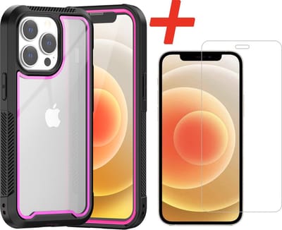 Backcover geschikt voor Apple iPhone 13 Pro - Roze - Shockproof + Glas Protector