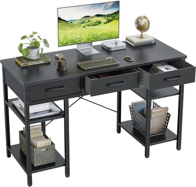 Bureau met Ladeblok en Planken (120x50cm) - Stijlvol Thuiswerkplek of Gaming Hoek
